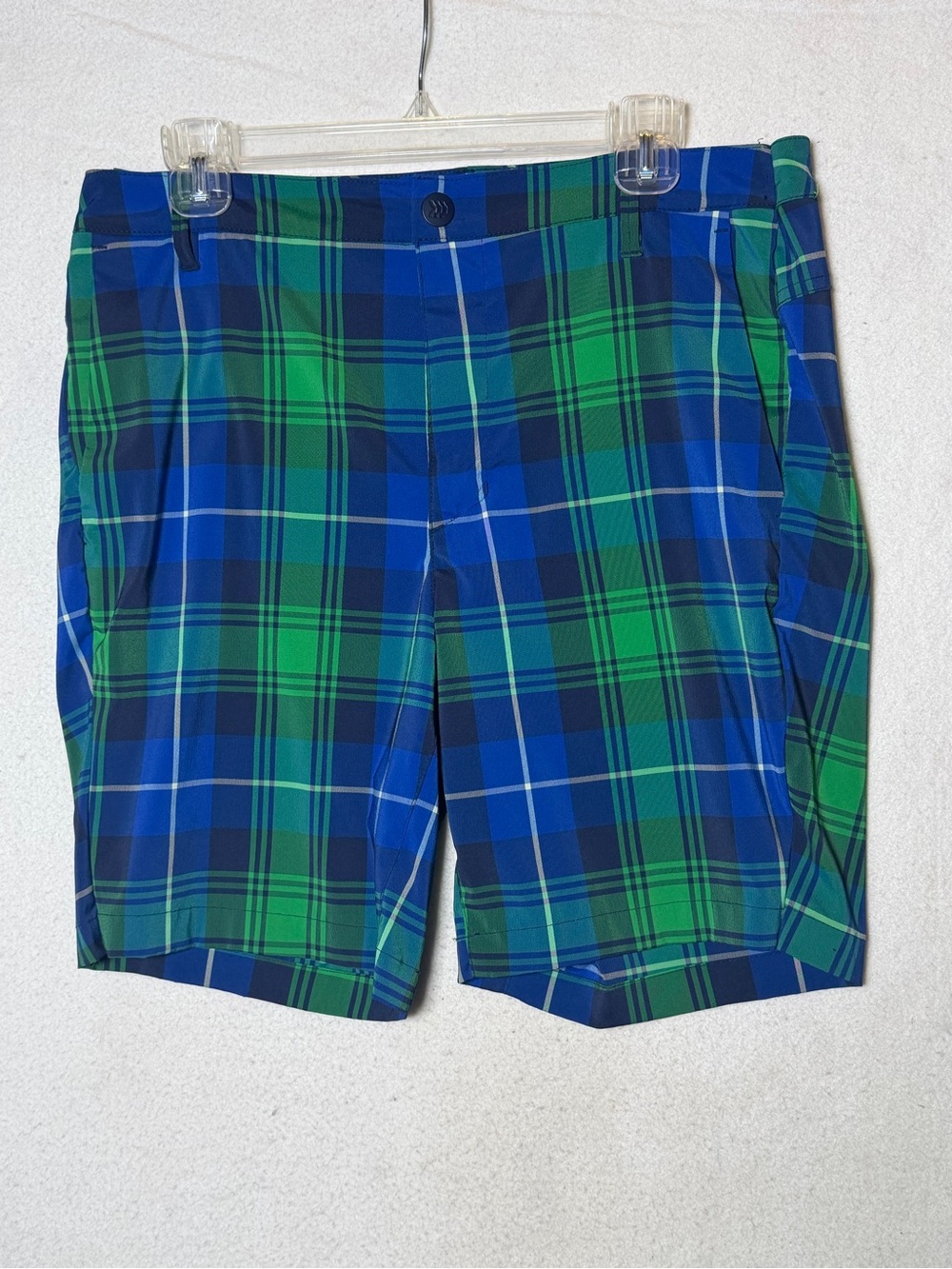 Men's Plaid Golf Shorts 8" - All in Motion™ Green and Blue 36